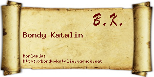 Bondy Katalin névjegykártya